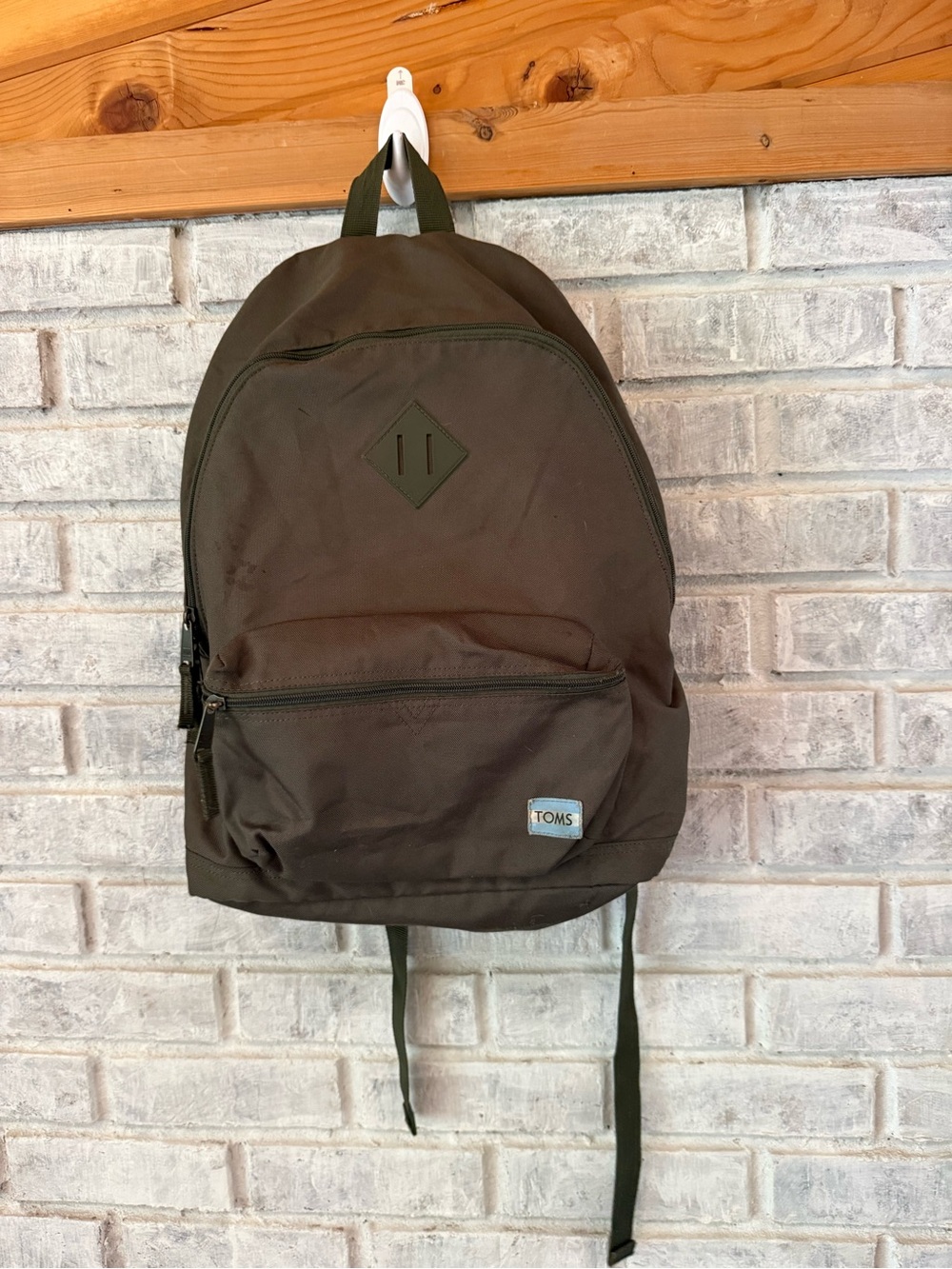 TOMS Olive-Tone Men's Canvas Backpack